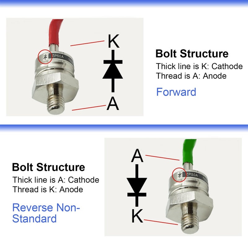 Fielect Power Rectifier Diode 1600V 100A Forward Silicon Power Rectifier Diode 16mm Stud Version 1Pcs - Image 4
