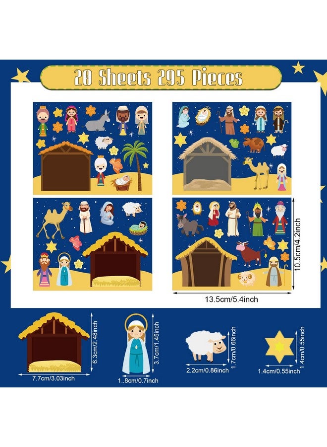 Yinder Set Of 18 Make A Nativity Scene Sticker Funny Christmas Crafts For Kids Jesus Stickers Nativity Scene Religious Stickers Build Your Own Christmas Crafts For Christmas Party Classroom Activity Favors - Image 2