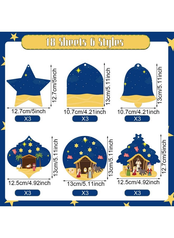 Yinder Set Of 18 Make A Nativity Scene Sticker Funny Christmas Crafts For Kids Jesus Stickers Nativity Scene Religious Stickers Build Your Own Christmas Crafts For Christmas Party Classroom Activity Favors - Image 3