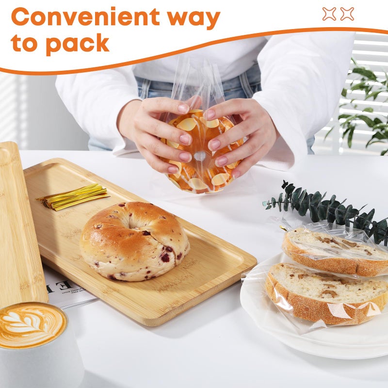 SUREHOME Cellophane Treat Bags 5x7 In 100 Pcs Individual Cookie Bags Small Plastic Clear Gift Bag with Ties for Gift Giving Birthday Party Favors Candy Snack Dessert Baked Goods Packaging - Image 3