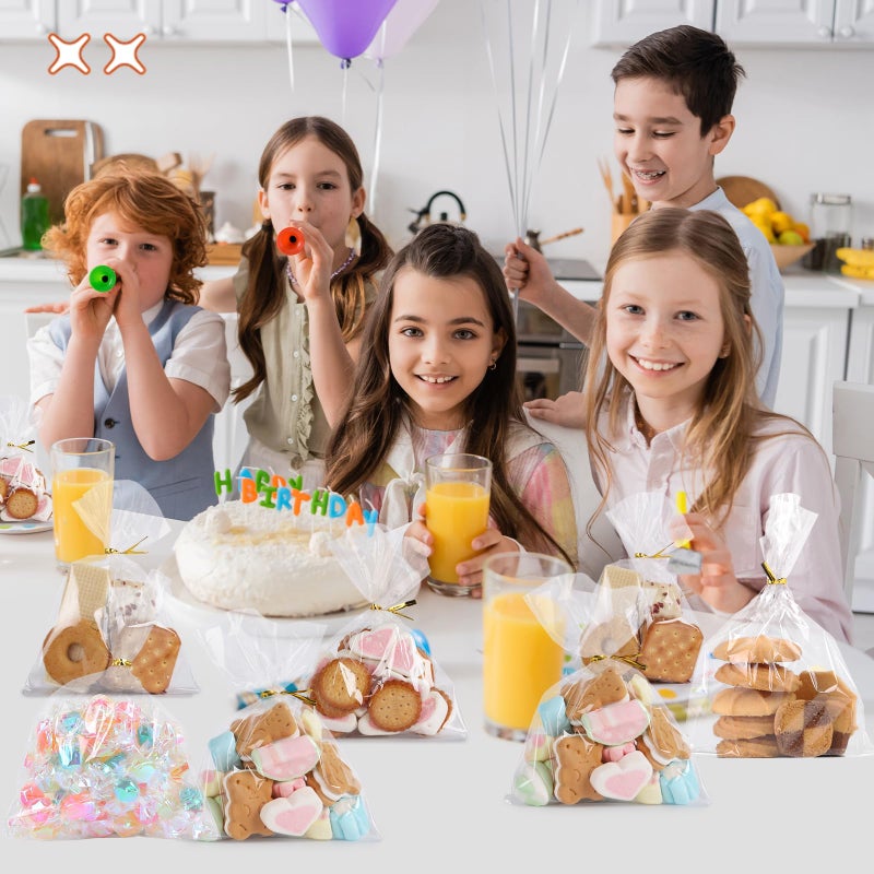 SUREHOME Cellophane Treat Bags 5x7 In 100 Pcs Individual Cookie Bags Small Plastic Clear Gift Bag with Ties for Gift Giving Birthday Party Favors Candy Snack Dessert Baked Goods Packaging - Image 5