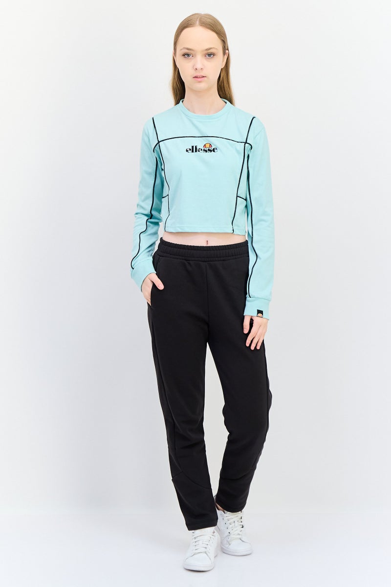 Ellesse Women Sportswear Fit Long Sleeve Outdoor Crop T-Shirt, Turquoise - Image 3