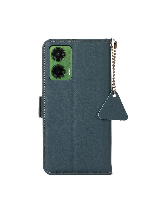 اس-توب جراب لهاتف Motorola Moto G35 من الجلد الطبيعي TJ مغناطيسي جانبي بتقنية RFID - Image 4