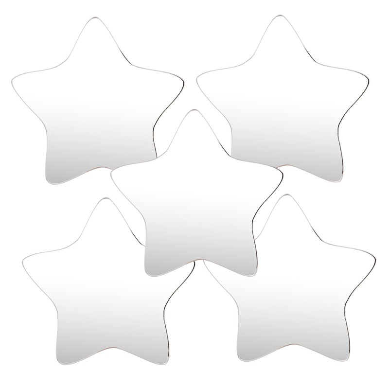 5Pcs Mirror Decal for Smartphone Stick-On Mirror Phone Star Charm Sticker - Image 1