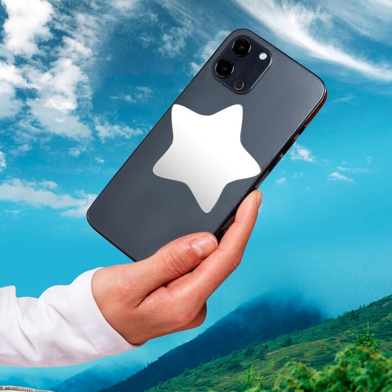 5Pcs Mirror Decal for Smartphone Stick-On Mirror Phone Star Charm Sticker - Image 5