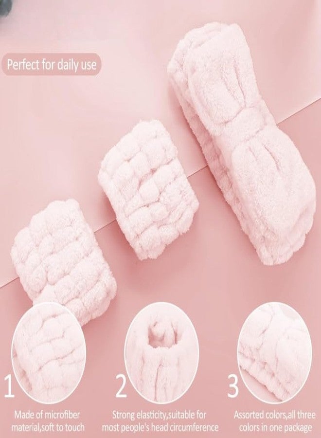 Gra8 Women 3 Pcs Spa Headband and Wristband Set, Microfiber Skincare Headbands, Face Wash Bands, Non-Slip Makeup Headband with Wrist Bands for Girls, Face Washing Accessories (1 PCS) - Image 2