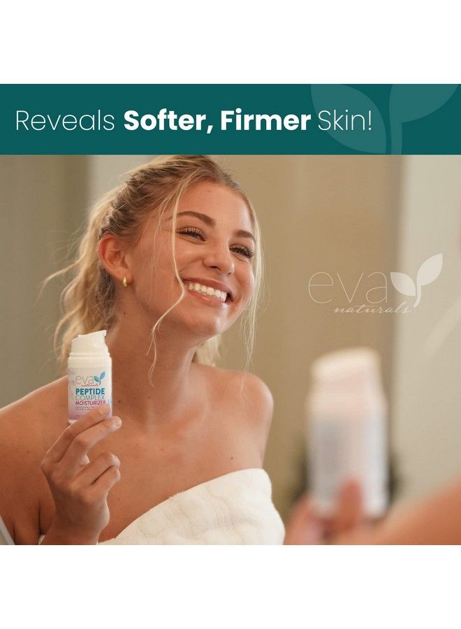 Eva Naturals Collagen Face Moisturizer Peptide Antiwrinkle Facial Moisturizer For Face Deeply Hydrating Multipeptide Collagen Boosting Face Cream Facial Skin Care Products For Smoother Skin 1.7Oz - Image 3