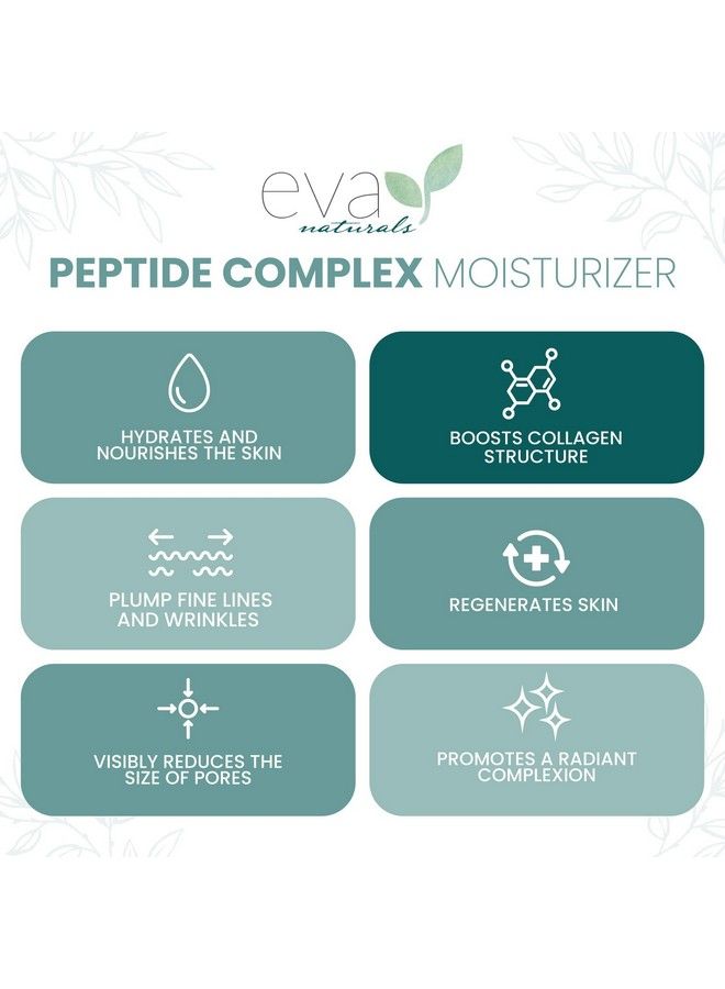 Eva Naturals Collagen Face Moisturizer Peptide Antiwrinkle Facial Moisturizer For Face Deeply Hydrating Multipeptide Collagen Boosting Face Cream Facial Skin Care Products For Smoother Skin 1.7Oz - Image 4