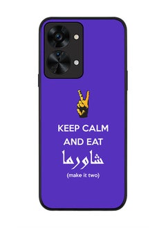 Rugged Black edge case for OnePlus Nord 2T Slim fit Soft Case Flexible Rubber Edges Anti Drop TPU Gel Thin Cover - Keep Calm And Eat Shawarma (Blue)