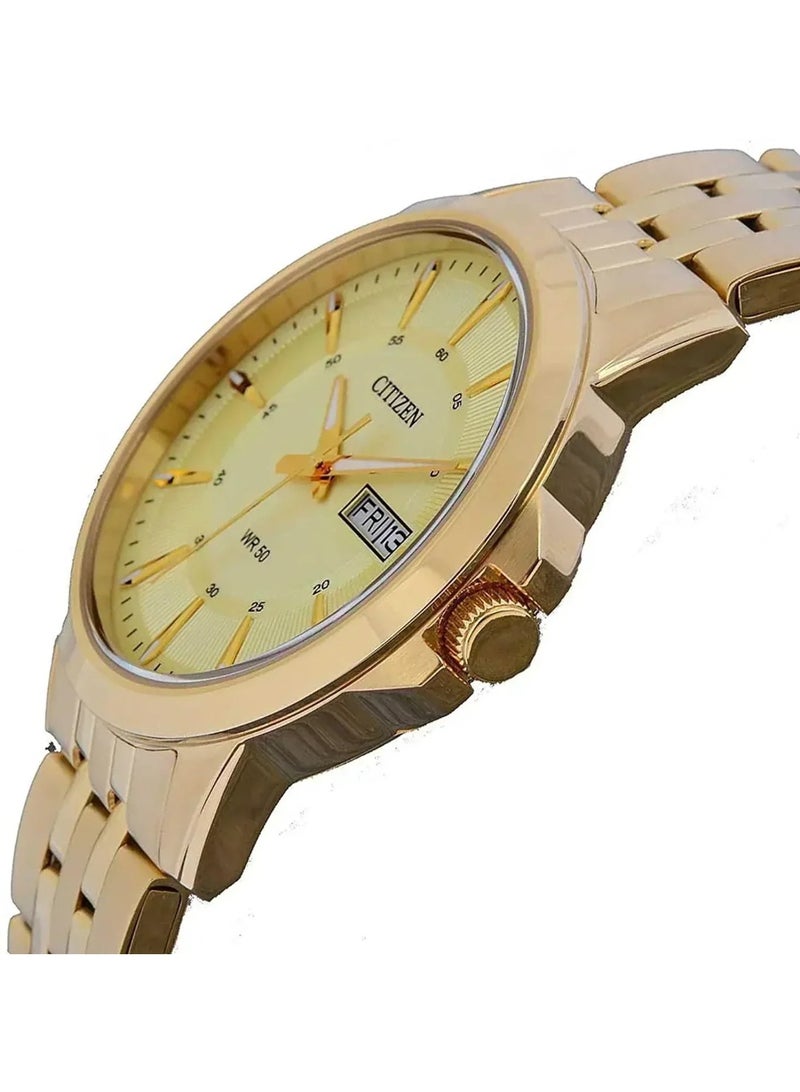 سيتيزن ساعة سيتيزن رجالية كوارتز، عرض تناظري وسوار من الفولاذ المقاوم للصدأ BF2013-56P - Image 2