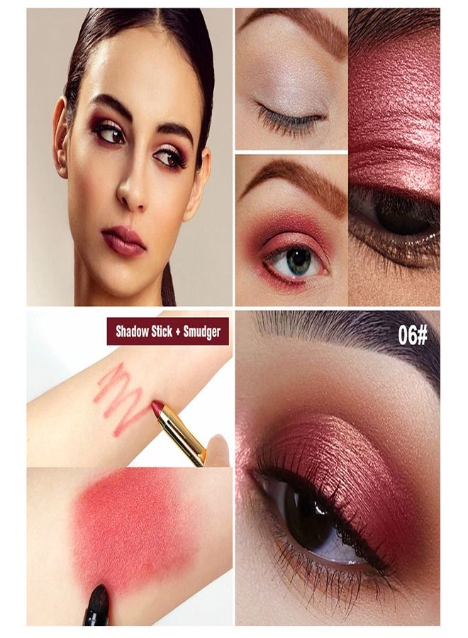 ibcccndc قلم ظلال العيون برأسين، قلم ظلال العيون بلون الأرض، حافظ على مكياج العيون اللامع رقم 06 - Image 2