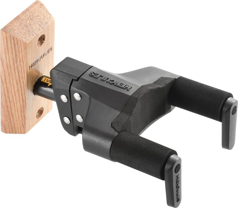 Hercules 3 Pack Bundle GSP38WBPLUS Locking Guitar Hanger Wall Mount W/ Wood Base - Image 5