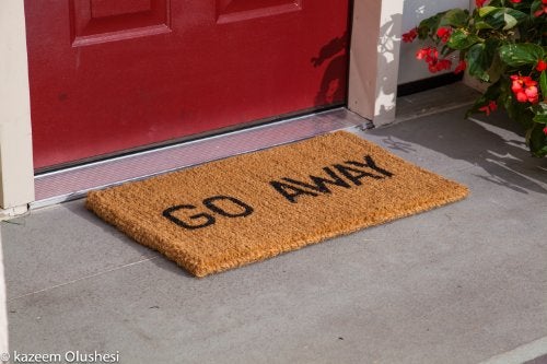 Kempf Go Away Doormat, 16 by 27 by 1-Inch, Funny Entrance Mat, Natural Coco Coir Fiber, No Rubber Backing - Image 2