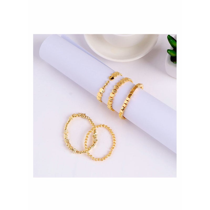 SOLARAE 1700 Pieces Spacer Beads Set Assorted DIY Loose Bead Round Ball Star Beads Rondelle Faceted Cube Square Spacer Column Beads 11 Styles Jewelry Charms Beads for DIY Crafts Jewelry Making (Gold) - Image 3