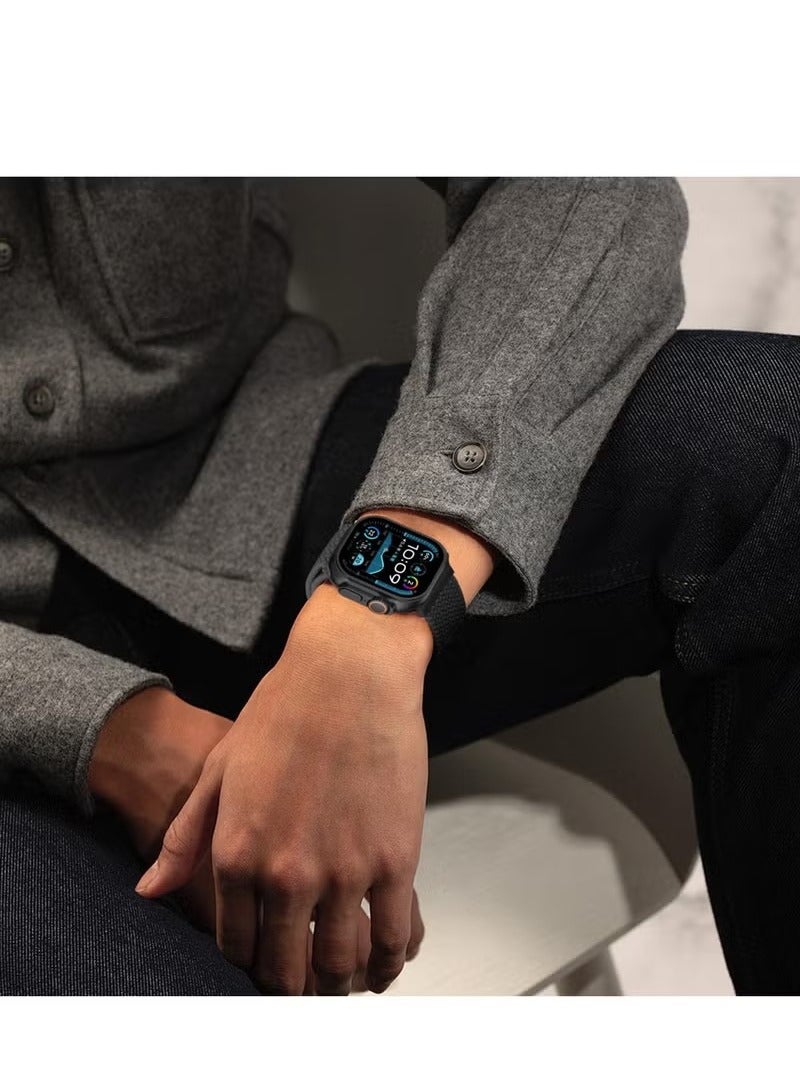 Compatible for Apple Watch Band 49mm 46mm 45mm 44mm 42mm Elastic Nylon Braided Secure & Comfortable Stretchy Strap for Women Men,Parachute Buckle Bands for iWatch Ultra 2/1 Series 10 9 8 7 6 5 4 3 SE Black - Image 4