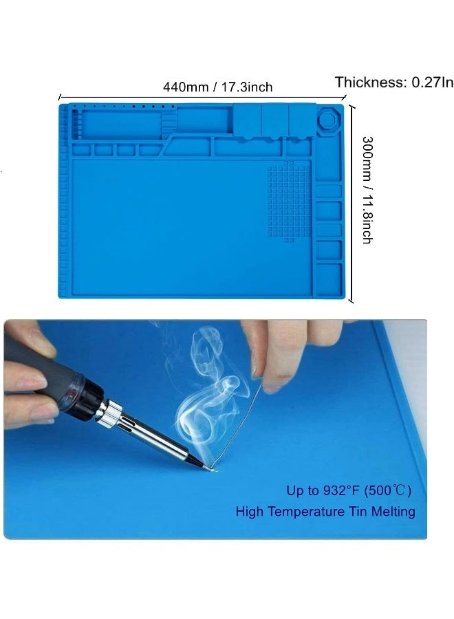 Hpfix Soldering Mat Heat Resistant 572 F Silicone Insulation Mat For Bga Soldering Station, Ceatech Non-Skid Electronic Repair Mat With 26Cm Scale Ruler - Image 5