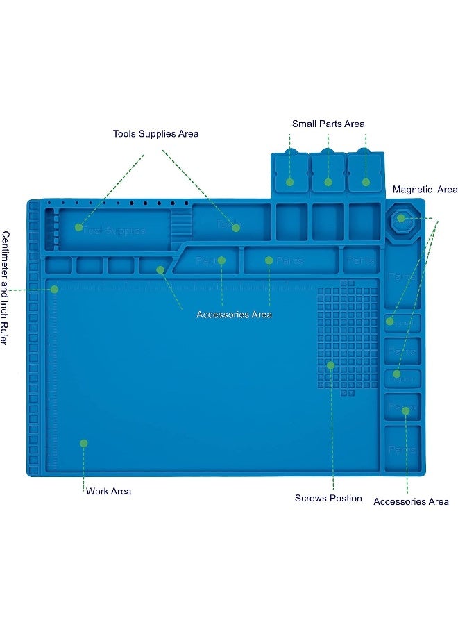 Hpfix Soldering Mat Heat Resistant 572 F Silicone Insulation Mat For Bga Soldering Station, Ceatech Non-Skid Electronic Repair Mat With 26Cm Scale Ruler - Image 3