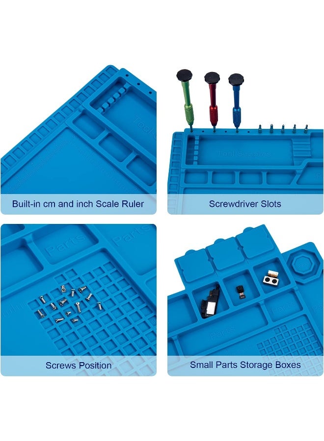 Hpfix Soldering Mat Heat Resistant 572 F Silicone Insulation Mat For Bga Soldering Station, Ceatech Non-Skid Electronic Repair Mat With 26Cm Scale Ruler - Image 1