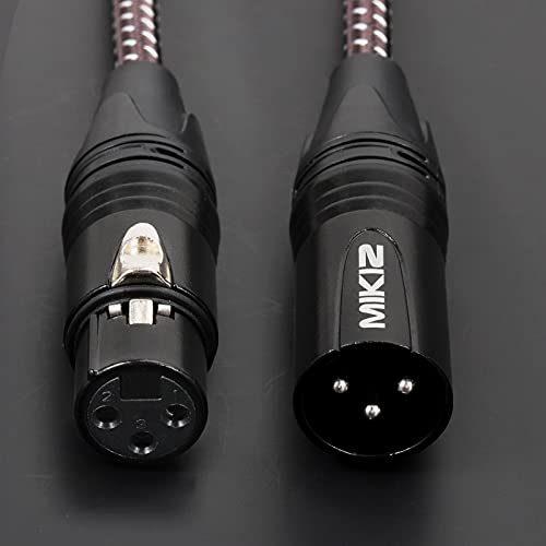 MIKIZ 3ft XLR Cables Braided 2 Pack - Premium Short Anti-tangling XLR Patch Cables for Microphone DJ - Image 3