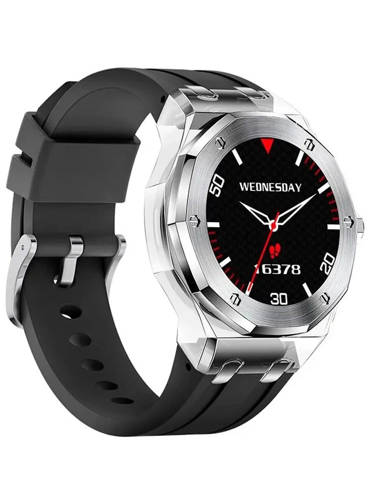 هوكو ساعة ذكية HOCO Y13 مقاس 1.09 بوصة بلوتوث 5.0 هيكل من الستانلس ستيل مع حافظة كريستال للرجال تدعم مراقبة النوم الرياضية لون أسود - Image 2