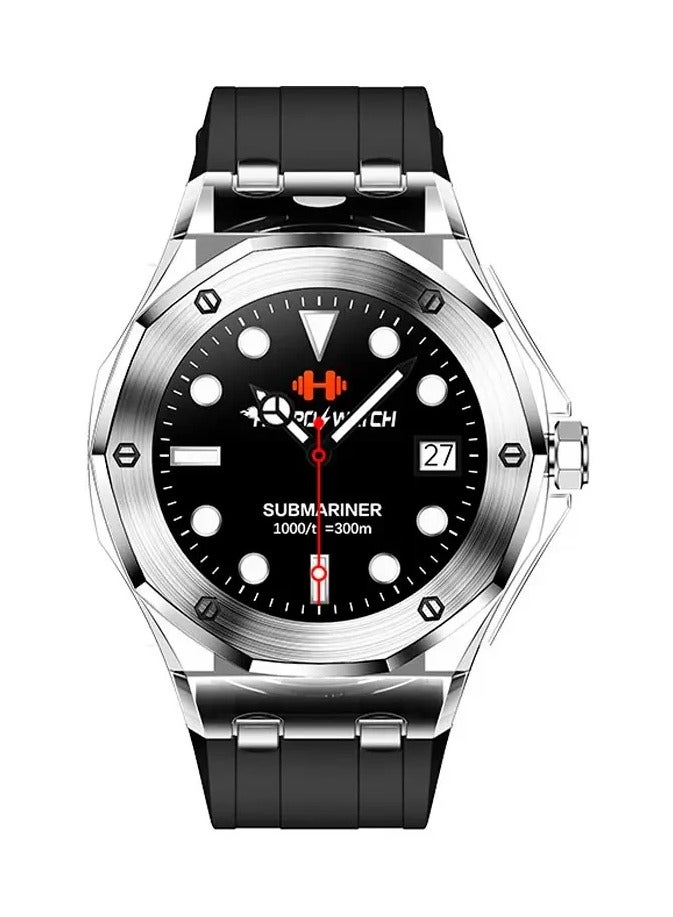 هوكو ساعة ذكية HOCO Y13 مقاس 1.09 بوصة بلوتوث 5.0 هيكل من الستانلس ستيل مع حافظة كريستال للرجال تدعم مراقبة النوم الرياضية لون أسود - Image 3