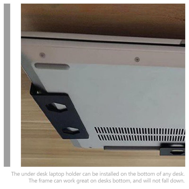 Black Plastic Laptop Holder Stand for Desk Keyboard Tablet Space Saving Office Study - Image 4