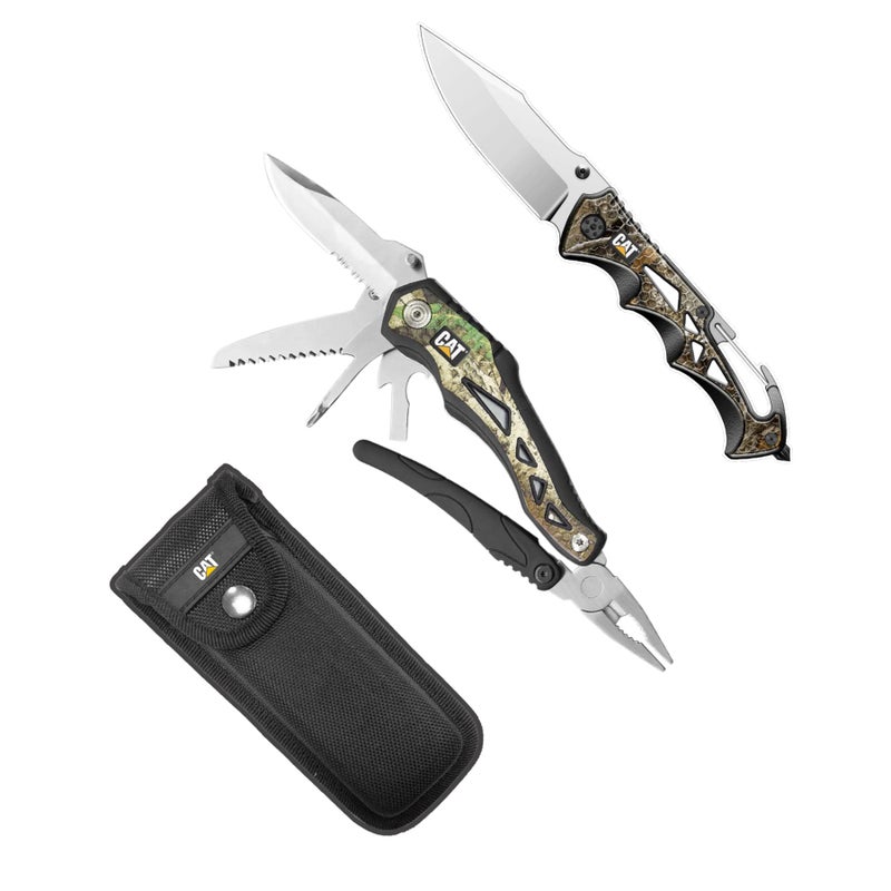 Cat 2 Piece Multi-Tool and Knife Gift Box Set with Real Tree Camo - 240358 - Image 2