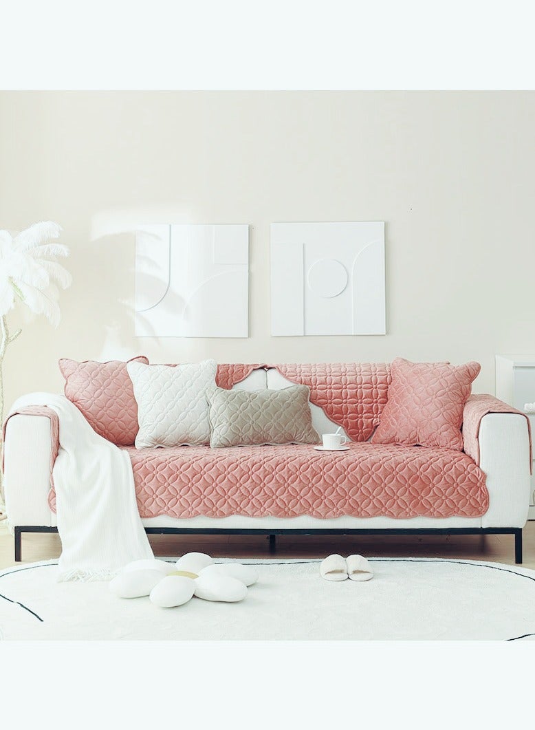 KUYING New Modern Simple Plush Super Soft Solid Color Quilted Sofa Mat 90-160cm 