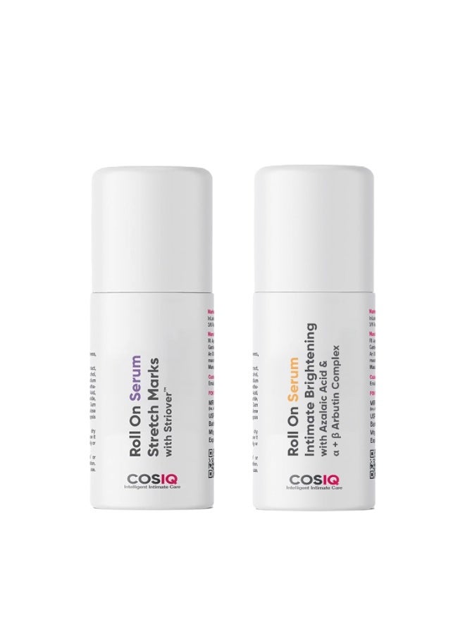 CosIQ Cos-IQ Roll-On Serum Set, Stretch Marks Removal and Intimate Brightening, 40ml Each, Pack of 2 - Image 1