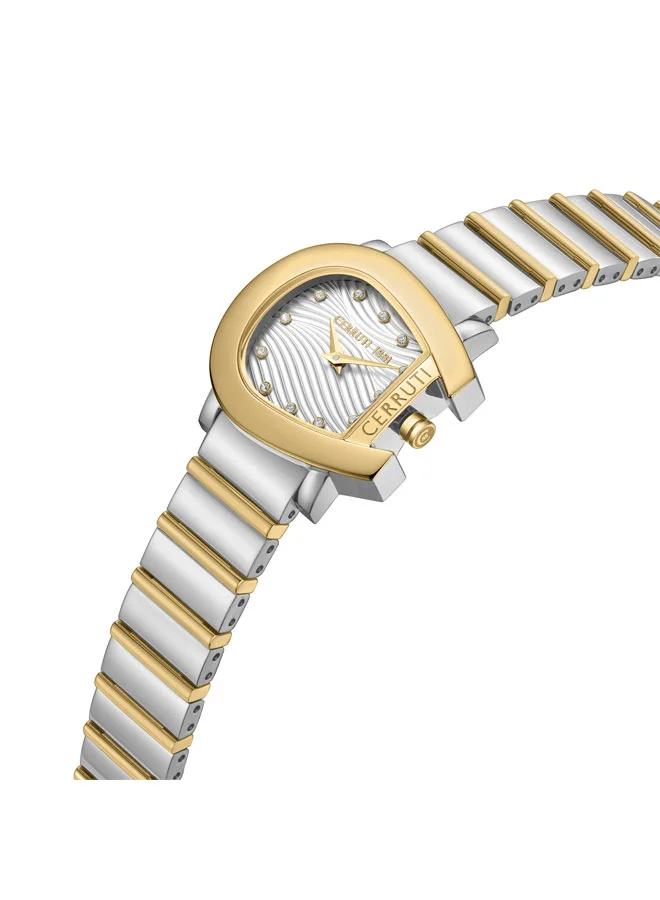 CERRUTI 1881 Cavallina 29mm Silver White Dial Stainless Steel Bracelet Analog Watch For Women