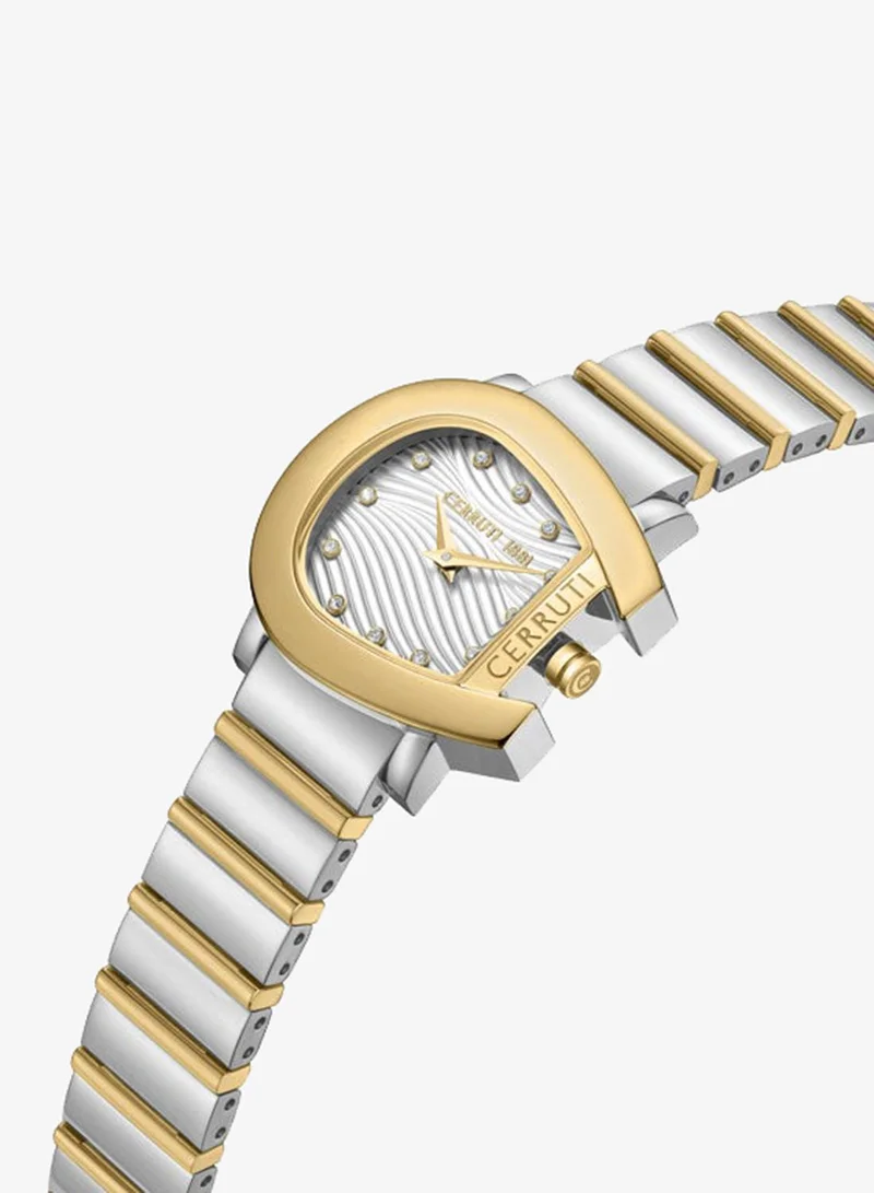 CERRUTI 1881 Cavallina 29mm Silver White Dial Stainless Steel Bracelet Analog Watch For Women