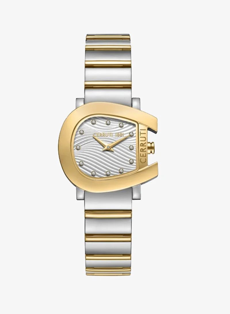 CERRUTI 1881 Cavallina 29mm Silver White Dial Stainless Steel Bracelet Analog Watch For Women