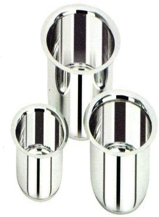 Liolis Stainless Steel Patila Set | Tope Set, Silver - Pack of 3 - Image 1