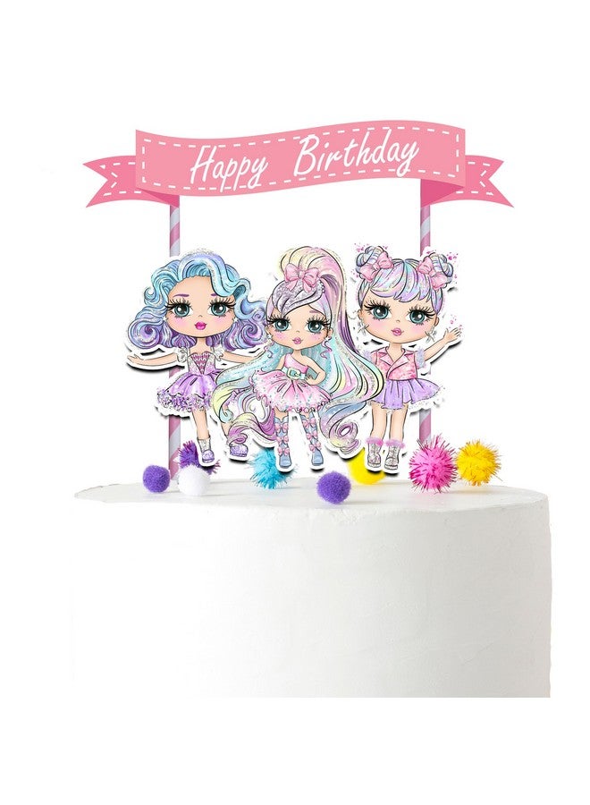 PC تزيين كعكة دمى لطيفة للفتيات | مستلزمات حفلات عيد الميلاد للدمى | زينة عيد ميلاد بموضوع الأميرات - Image 1