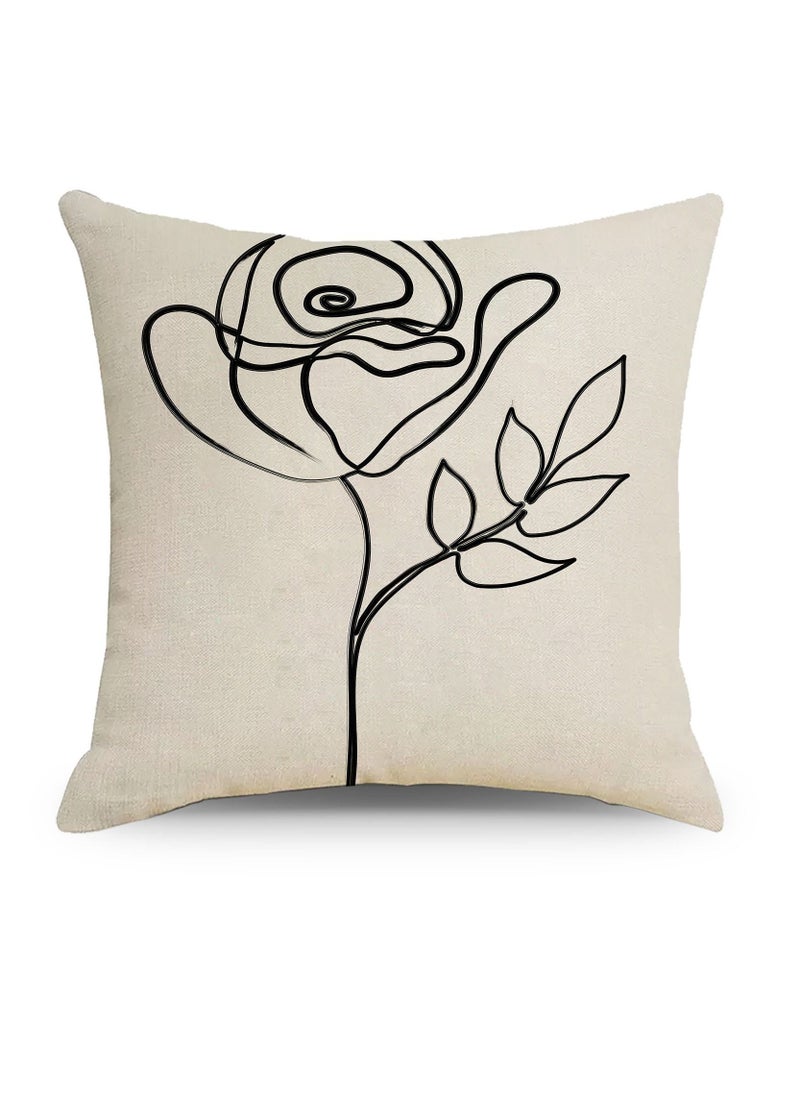 Y&D - Nordic abstract pattern linen material pillowcase pillow cover 45*45cm - Image 1