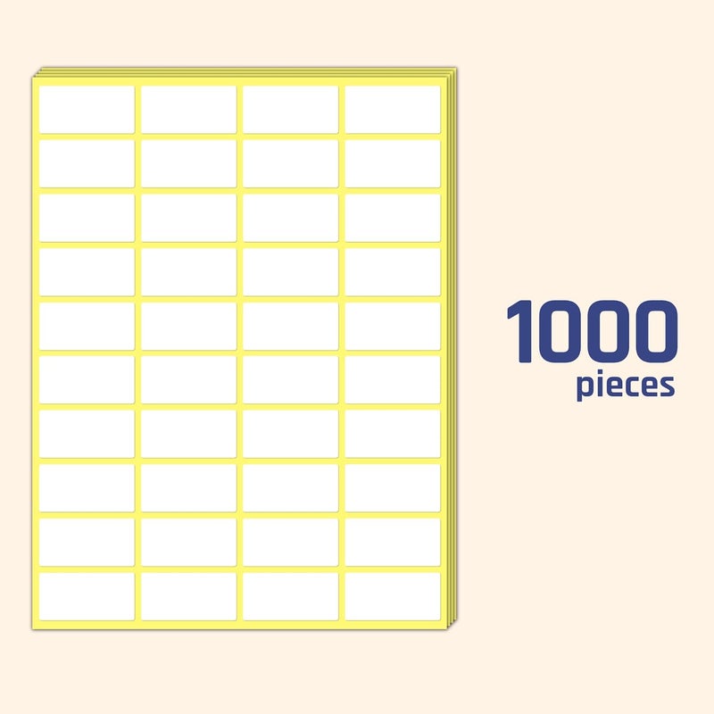 TownStix 1000 Pieces 2 x 1 inch  White Labels Stickers to Write On Blank Stick On Adhesive Sticky Labels - Image 4