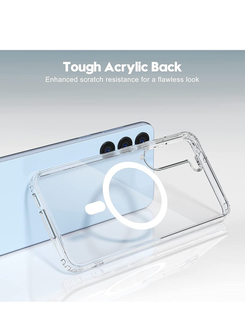 IAF Samsung Galaxy S23 Magnetic Case Clear, Compatible with Magsafe Charging, Slim Fit Protective Phone Case for Galaxy S23, Shockproof Soft Silicone TPU Bumper & Hard PC, Crystal Clear Anti-Yellow  - Image 2