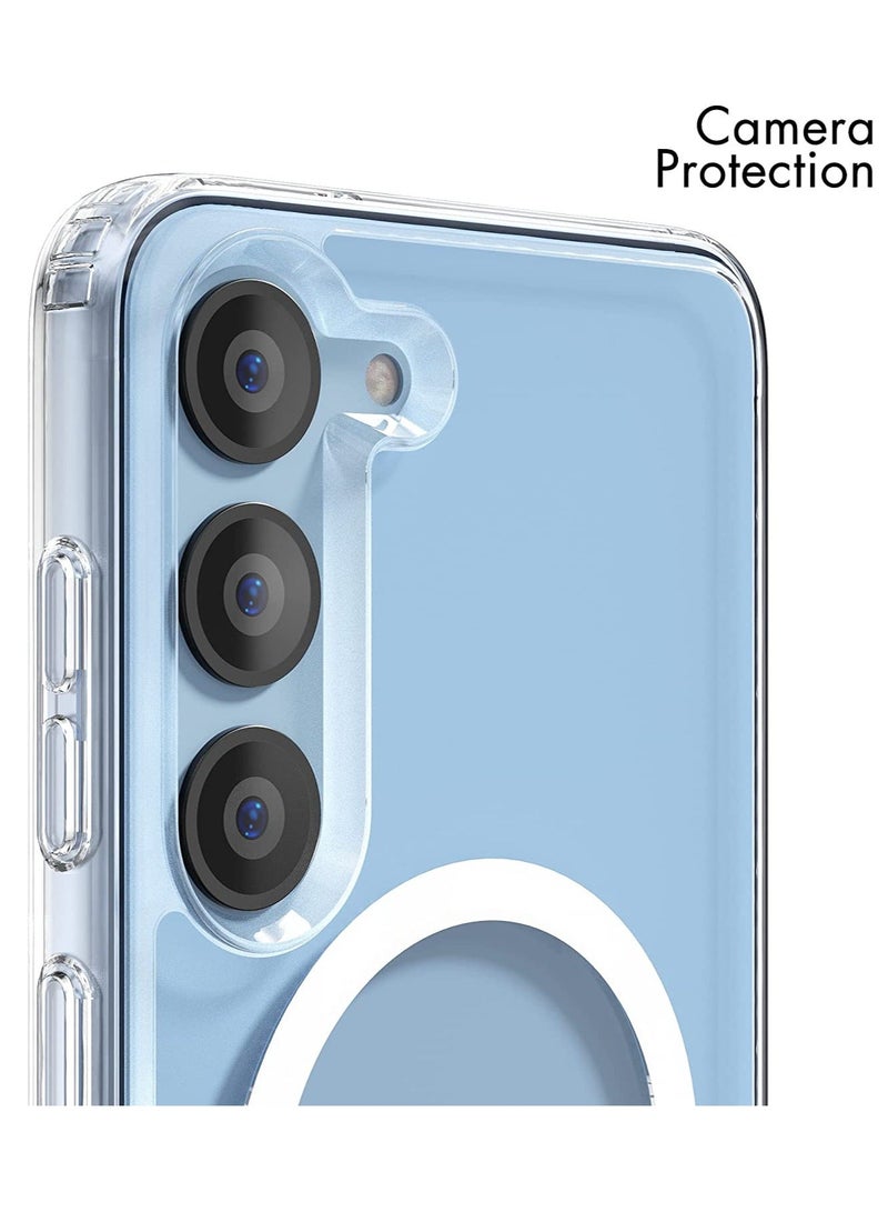 IAF Samsung Galaxy S23 Magnetic Case Clear, Compatible with Magsafe Charging, Slim Fit Protective Phone Case for Galaxy S23, Shockproof Soft Silicone TPU Bumper & Hard PC, Crystal Clear Anti-Yellow  - Image 3