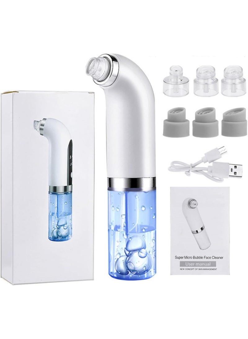 Electric Blackhead Remover Pore Vacuum Water Circulatio Cleaner Pimple Extractor Blackheadwith 3 Suction Levels 6 Attachments for Facial Cleansing and Skin Refinement USB Rechargeable Gentle Suction - Image 1