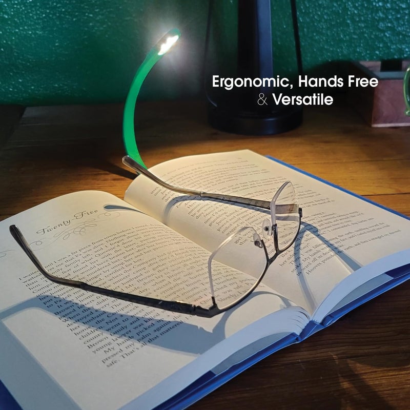 Mighty Bright The Original Recharge Clip On Rechargeable Book Light Reading Light, Warm Eye Care LEDs, Flexible, Durable, Dimmable, Perfect for Kids, Bookworms, Reading in Bed, Lasts 60 Hours (Green) - Image 5