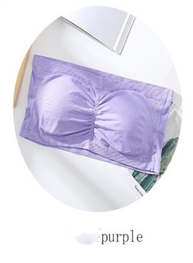Loquat Seamless One Line Sports Bra Purple  - Image 2