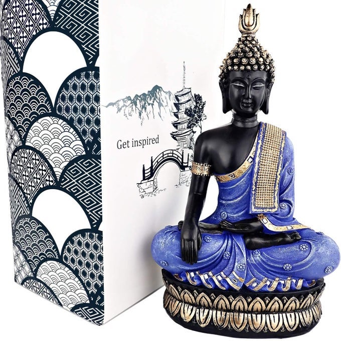 BUDDHA STATUE 13 THE MOMENT OF ENLIGHTENMENT COLLECTIBLES MEDITATION SPIRITUAL HINDU DECOR