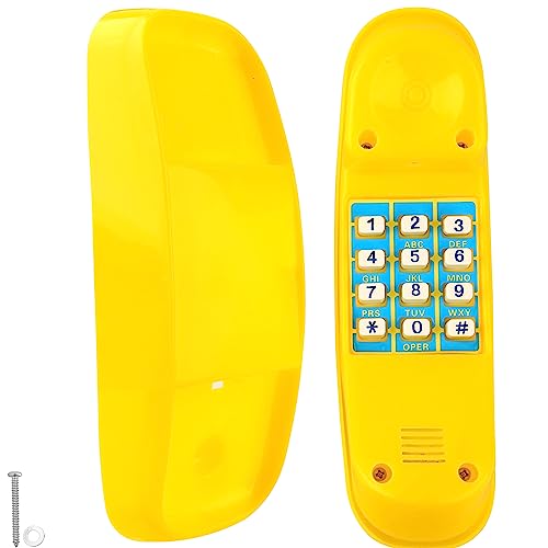 Haconba Swingset Phone Toys Playground Treehouse Phone Pretend Telephone Toy with Numeric Key for Kids Outdoor Playground Treehouse Jungle Gym Accessories Yellow - Image 1
