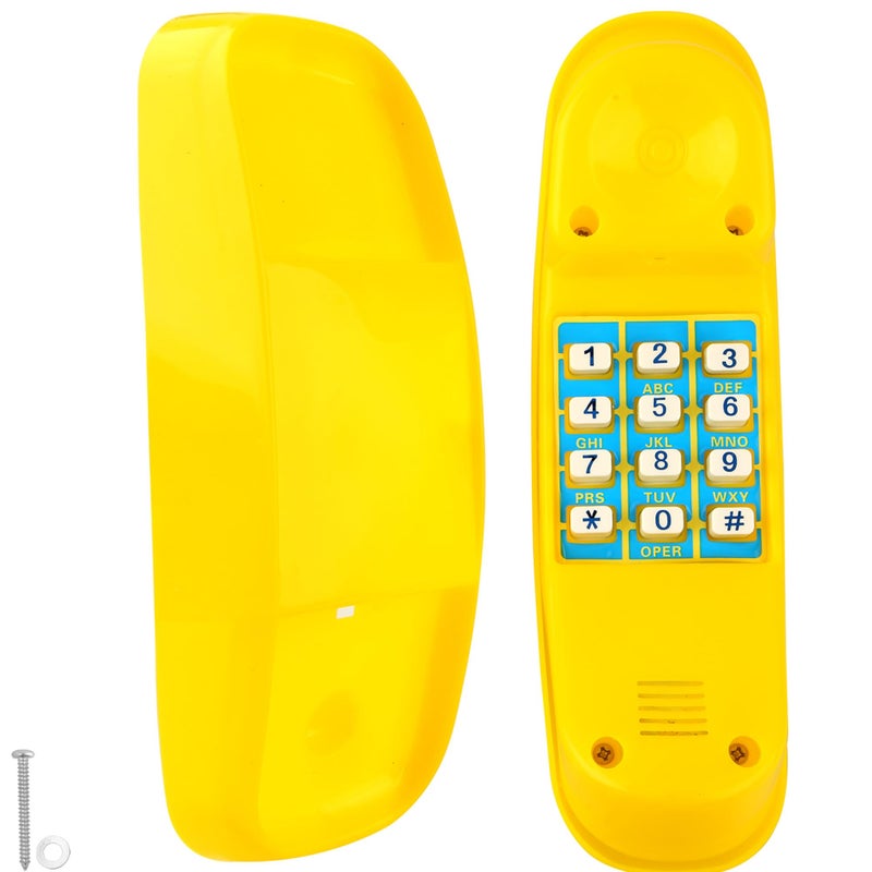 Haconba Swingset Phone Toys Playground Treehouse Phone Pretend Telephone Toy with Numeric Key for Kids Outdoor Playground Treehouse Jungle Gym Accessories Yellow - Image 3