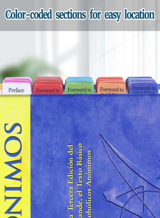 LParkin AA Big Book Index Tabs – 72 Color-Coded PVC Laminated Tabs for Alcoholic Anonymous Big Book (4th Edition), Includes Alignment Guide, 66 Coding Guidelines Tabs 6 Blank Tabs (Book Not Included) - Image 3