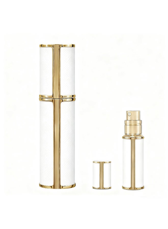 ONECIRCLE Refillable Perfume Bottle 10ML Atomizer with Mini Perfume refill Bottle For Men and Women|perfume bottle for Travel|Pocket Size Atomizer for Purse and Hand bag.(white ) - Image 1
