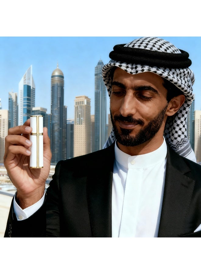 ONECIRCLE Refillable Perfume Bottle 10ML Atomizer with Mini Perfume refill Bottle For Men and Women|perfume bottle for Travel|Pocket Size Atomizer for Purse and Hand bag.(white ) - Image 4