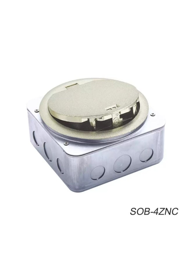 Elitco Elitco - 4 Modules + 2 Data Watertight/Waterproof Floor Outlet Box 13A 110-240V 2xUniversal Standard Socket & 2xRJ45 IP65, Robust Pop-Up Lid Floor Box with Leftward Pull-Tab Pop Up Type, Stylish, Durable & Anti-Scratching Surface 