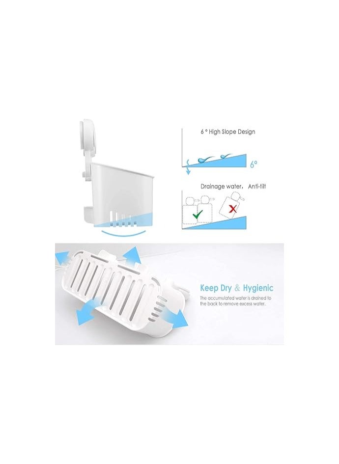 General Vacuum Shower Caddy Suction Cup No-Drilling Removable Waterproof Bathroom Wall Shelf Shower Basket Storage Organizer for Shampoo Conditioner Razors Soap  - Image 4