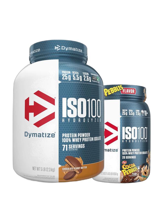 Dymatize Exclusive Bunde Offer - Iso 100 20 Serving Cocoa Pebbles 650 Gm and ISO 100 Chocolate Peanut Butter 5 lbs - Image 1